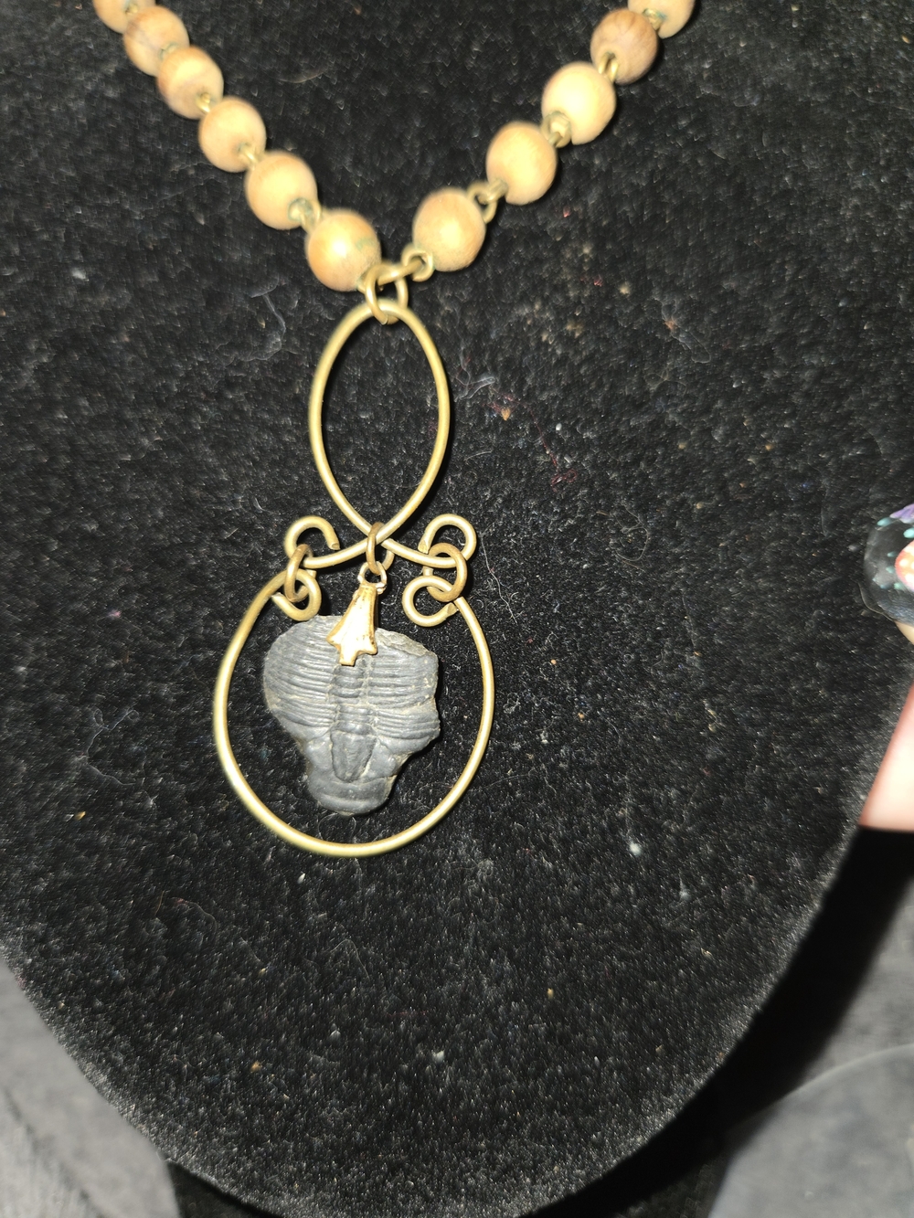 Egyptiqn Revival Vintage fossil copper necklace